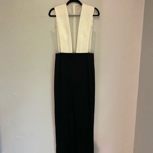 Galvan London plunge neck jumpsuit. Size 38. Tuxedo Crepe Jumpsuit. Gorgeous.